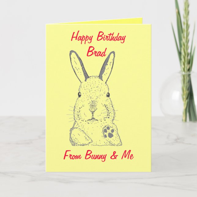 Tarjeta de cumpleaños feliz de conejo (Anverso)