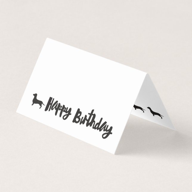 Tarjeta de cumpleaños feliz de Dachshund (Anverso)