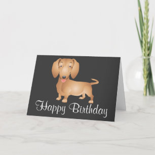 Tarjeta de cumpleaños feliz de Dachshund - Verso d