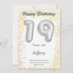 Tarjeta de cumpleaños feliz de diecinueve años