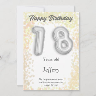 Tarjeta de cumpleaños feliz de dieciocho años