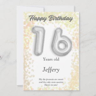 Tarjeta de cumpleaños feliz de dieciséis años