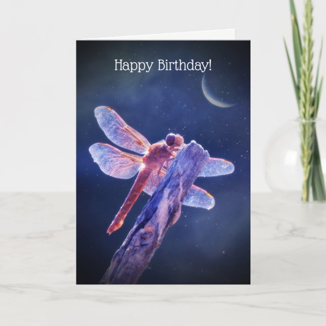 Tarjeta de cumpleaños feliz de Dragonfly (Anverso)