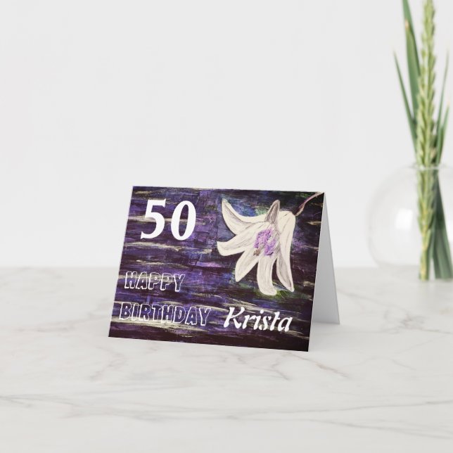 Tarjeta de cumpleaños feliz de edad y nombre perso (Anverso)