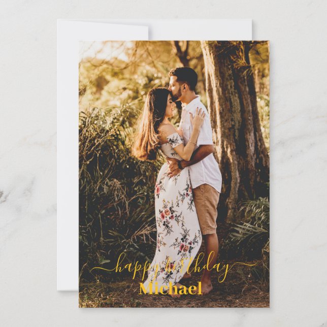 Tarjeta de cumpleaños feliz de foto (Anverso)