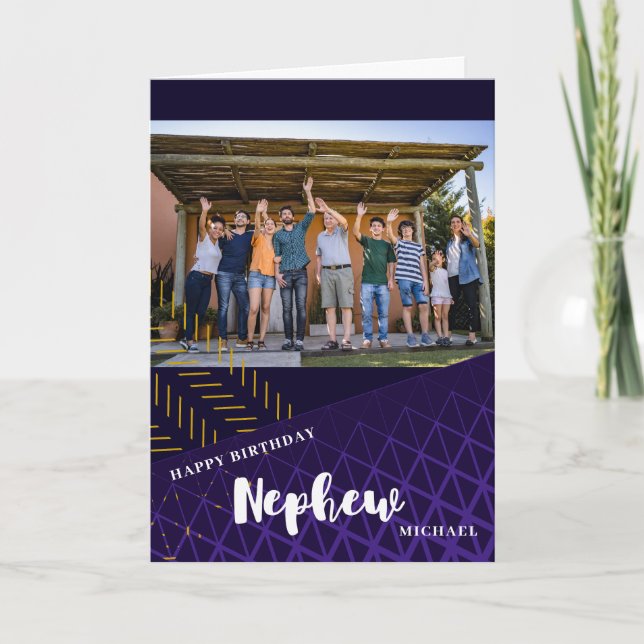 Tarjeta de cumpleaños feliz de foto de sobrino (Anverso)