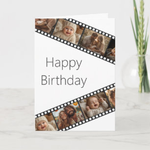 Tarjeta de cumpleaños feliz de foto de tira de pel