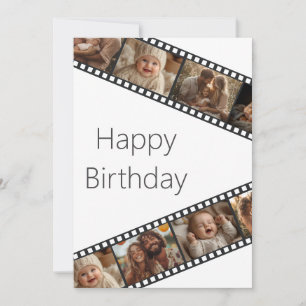 Tarjeta de cumpleaños feliz de foto de tira de pel