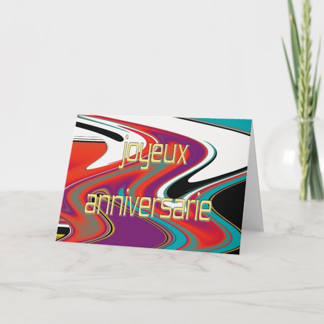 Tarjeta de cumpleaños feliz de Francia (Anverso)