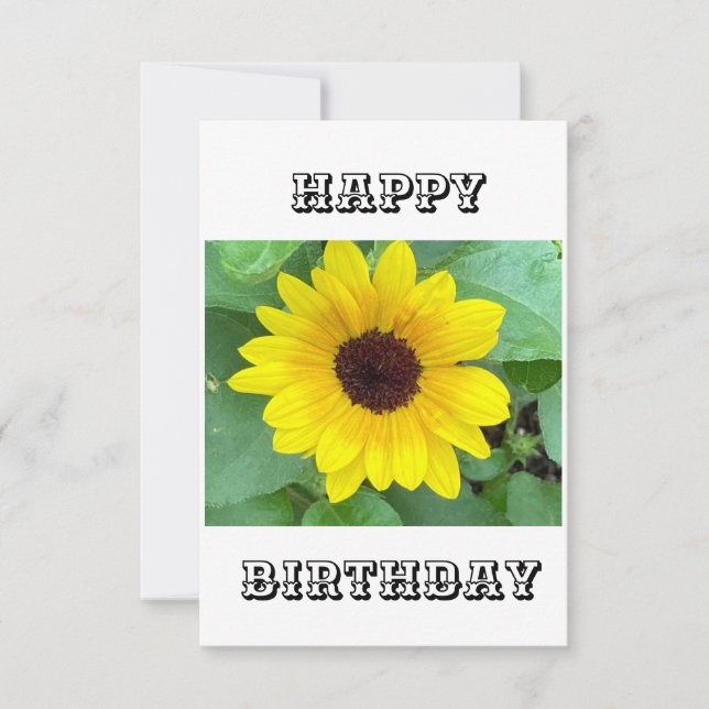 Tarjeta de cumpleaños feliz de girasol (Anverso)