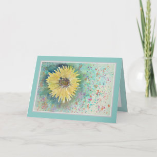 Tarjeta de cumpleaños feliz de girasol