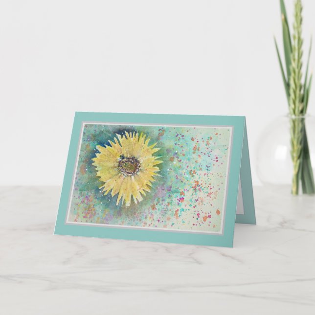 Tarjeta de cumpleaños feliz de girasol (Anverso)