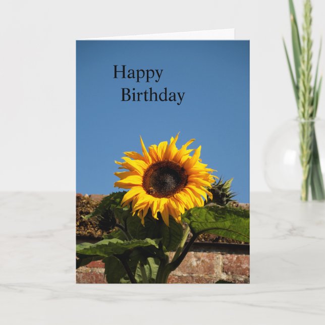 Tarjeta de cumpleaños feliz de girasol (Anverso)