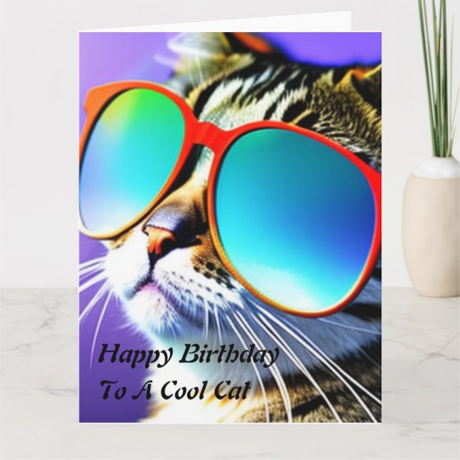 Tarjeta de cumpleaños feliz de Guay Cat (Anverso)