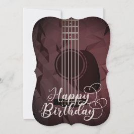 Tarjeta de cumpleaños feliz de guitarra acústica