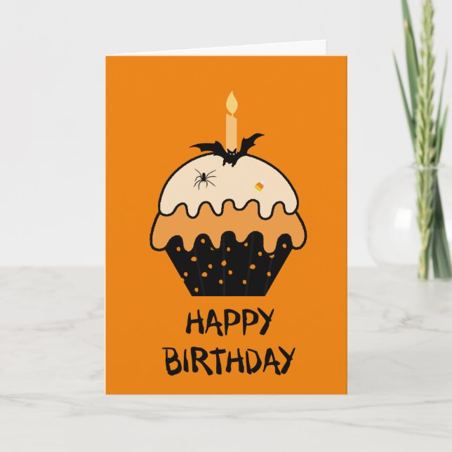 Tarjeta de cumpleaños feliz de Halloween (Anverso)