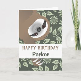 Tarjeta de cumpleaños feliz de Hanging Sloth