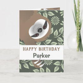 Tarjeta de cumpleaños feliz de Hanging Sloth