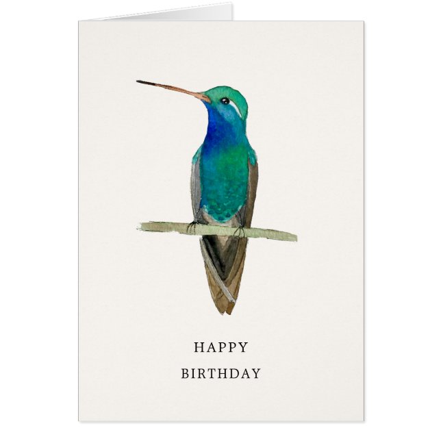 Tarjeta de cumpleaños feliz de Hummingbird (Frente)