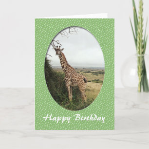 Tarjeta de cumpleaños feliz de jirafa