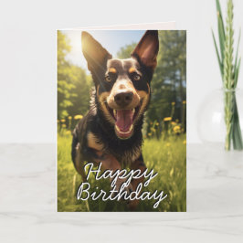 Tarjeta de cumpleaños feliz de Kelpie australiano
