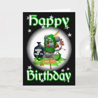 Tarjeta de cumpleaños feliz de Koala RobinHoodie e