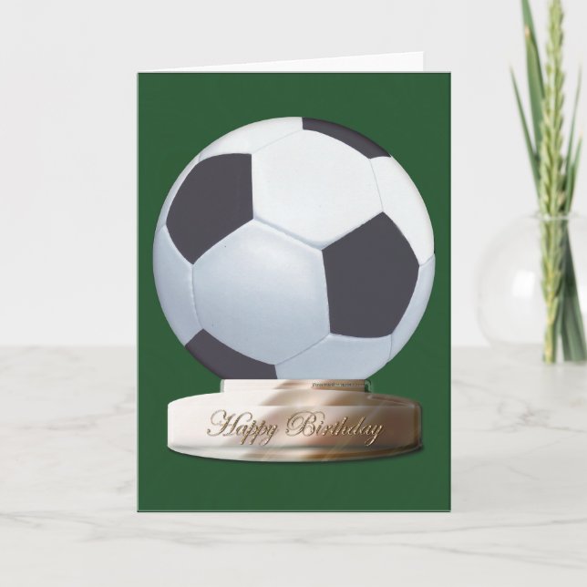 Tarjeta de cumpleaños feliz de la bola de fútbol (Anverso)
