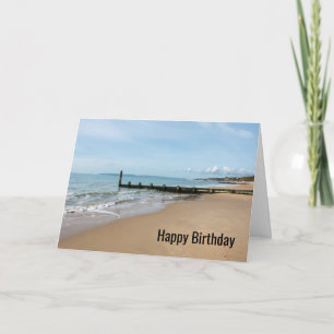 Tarjeta de cumpleaños feliz de la costa