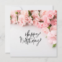 Tarjeta de cumpleaños feliz de la flor de clavel r