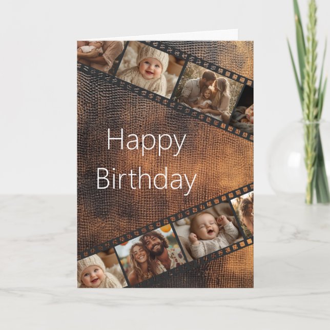 Tarjeta de cumpleaños feliz de la foto de la pelíc (Anverso)