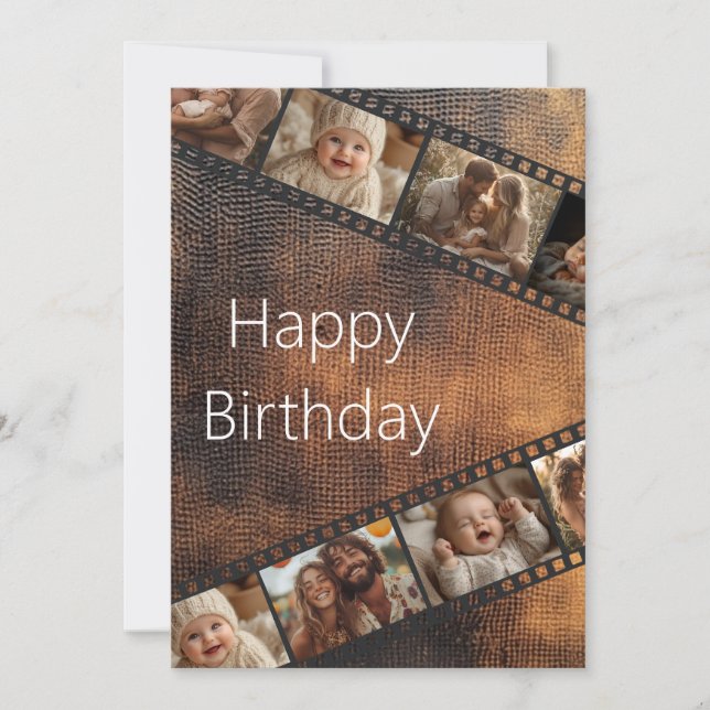 Tarjeta de cumpleaños feliz de la foto de la pelíc (Anverso)