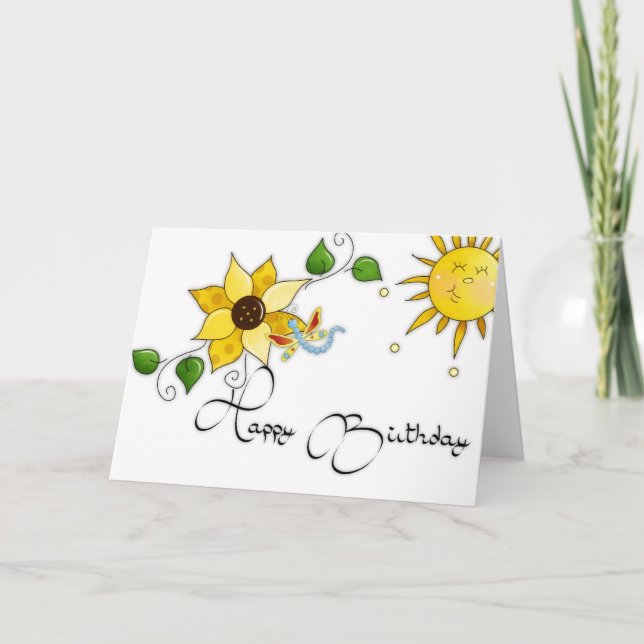 Tarjeta de cumpleaños feliz de la libélula de gira (Anverso)
