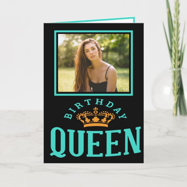 Tarjeta de cumpleaños feliz de la reina de cumplea (Anverso)