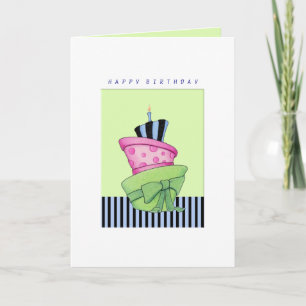 Tarjeta de cumpleaños feliz de la torta