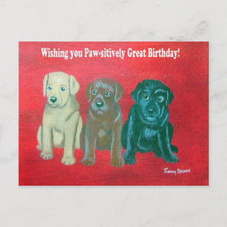 Tarjeta de cumpleaños feliz de Labrador