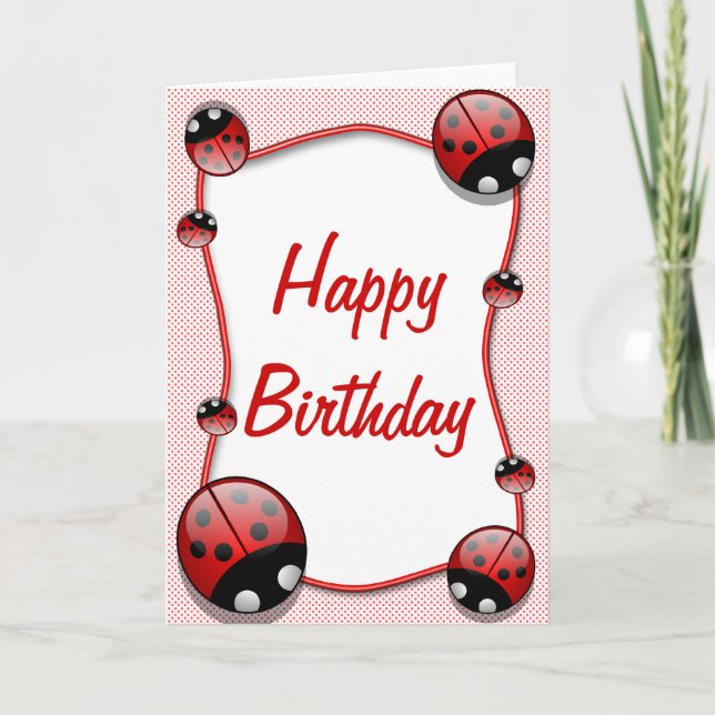 Tarjeta de cumpleaños feliz de Ladybug (Anverso)