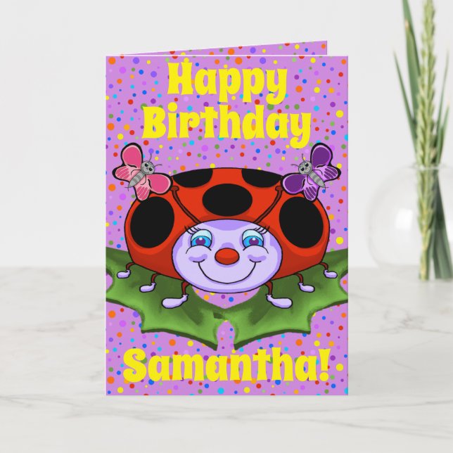 Tarjeta de cumpleaños feliz de Ladybug (Anverso)