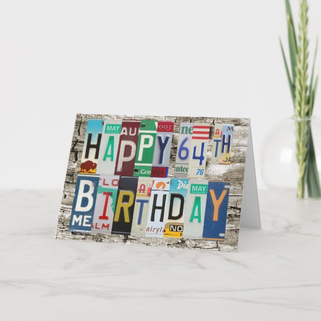 Tarjeta de cumpleaños feliz de las placas 64.a (Anverso)