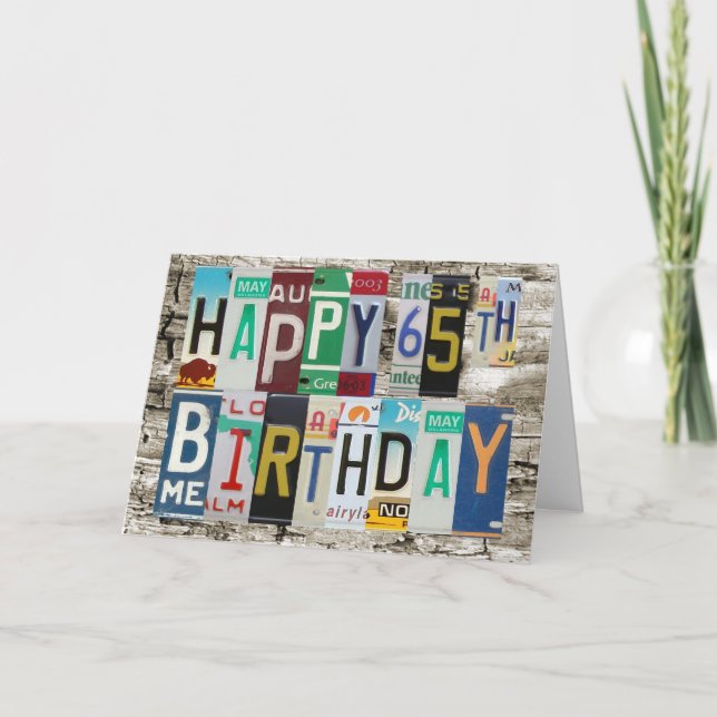Tarjeta de cumpleaños feliz de las placas 65.a (Anverso)