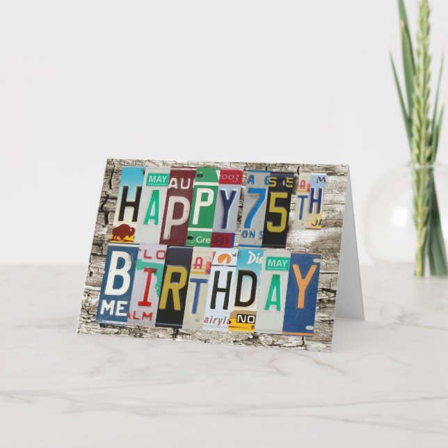 Tarjeta de cumpleaños feliz de las placas 75.a (Anverso)