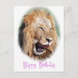 Tarjeta de cumpleaños feliz de león sonriente