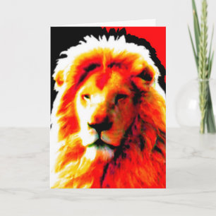 Tarjeta de "cumpleaños feliz" de Lion Head Red
