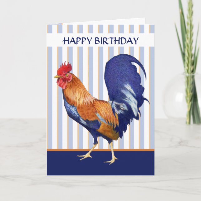 Tarjeta de cumpleaños feliz de los gallos (Anverso)