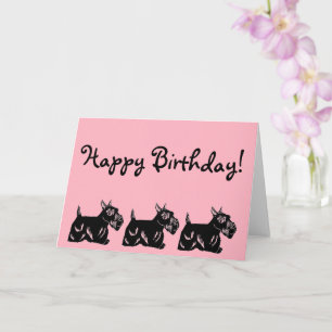 Tarjeta de cumpleaños feliz de los perros de Escoc