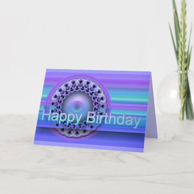 Tarjeta de cumpleaños feliz de Mandala (Anverso)