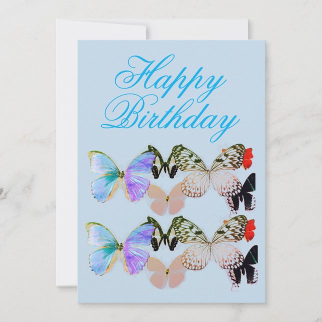 Tarjeta de cumpleaños feliz de mariposa (Anverso)