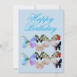 Tarjeta de cumpleaños feliz de mariposa