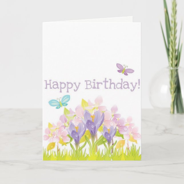 Tarjeta de cumpleaños feliz de mariposa (Anverso)