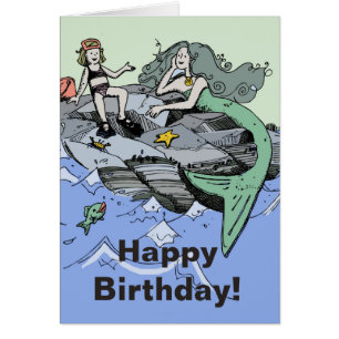 Tarjeta de cumpleaños feliz de Mermaid Beach
