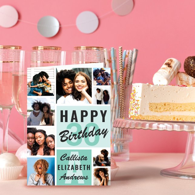 Tarjeta de cumpleaños feliz de Monograma Collage d (Subido por el creador)